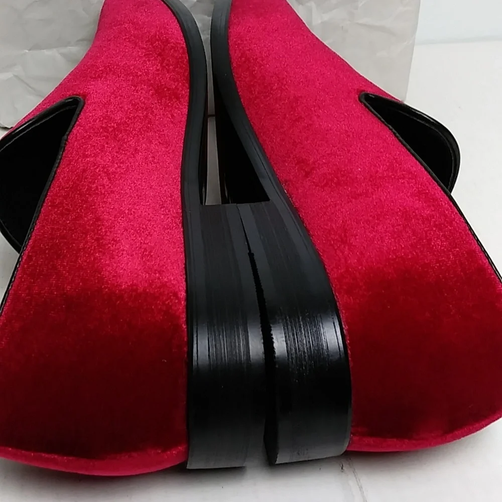 Alberto Fellini Sparko Size 12 Men's Loafers Shoes Red Velour